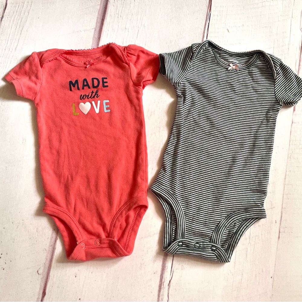 Kids One Pieces - Coral and Striped